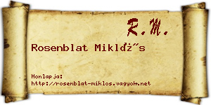 Rosenblat Miklós névjegykártya