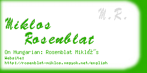 miklos rosenblat business card